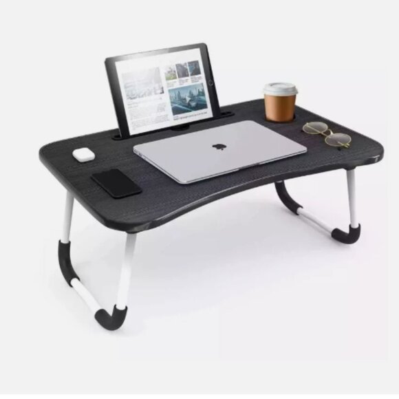 Foldable Laptop Table, Portable Lap Desk Bed Table Tray - Picture 1 of 8